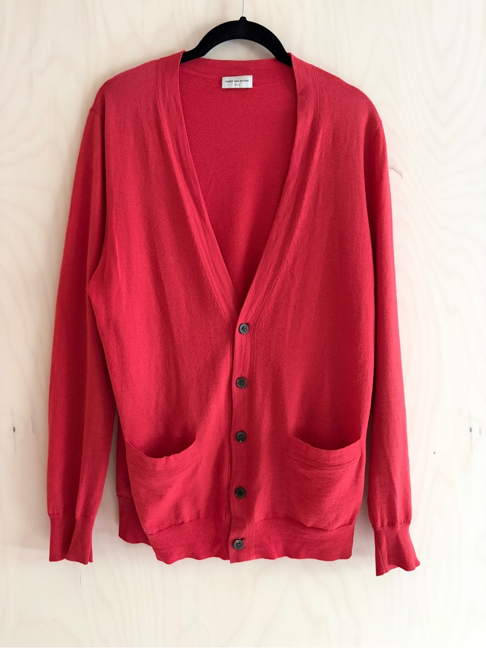 Dries Van Noten Red Men's Cardigan